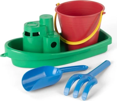 Dantoy - Classic Recycled green boat set in net (1431)