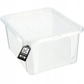 Plastikinė tvarsliava 20L, žaislų dėžutė su dangteliu, bespalvė