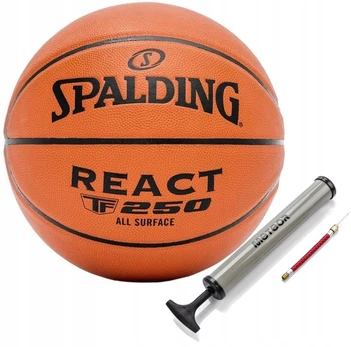 Spalding krepšinio kamuolys React Tf-250 oranžinis + pompa