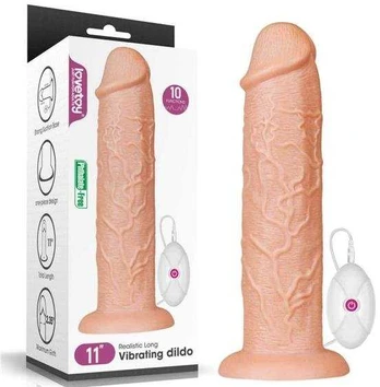 LoveToy 11'' Realistic Long Vibrating Dildo
