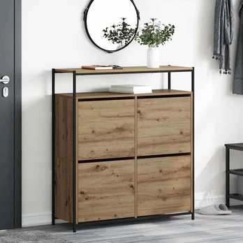 batų spinta su 4 stumdomomis dėžėmis Amatininkų ąžuolas 100x34x112 cm