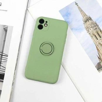 Beline Silikoninis Ring Apple iPhone 12 Pro Max dėklas telefonui žalios spalvos