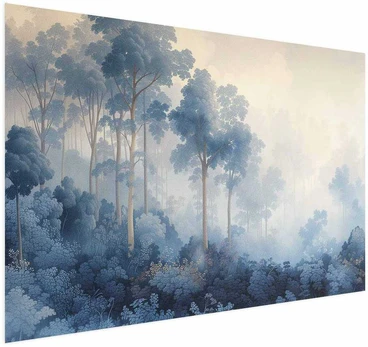 Artgeist Plakatas - Forest in Misty Mėlyna Shades