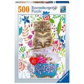 Dėlionė Ravensburger Katė puodelyje, 500 d. kaina