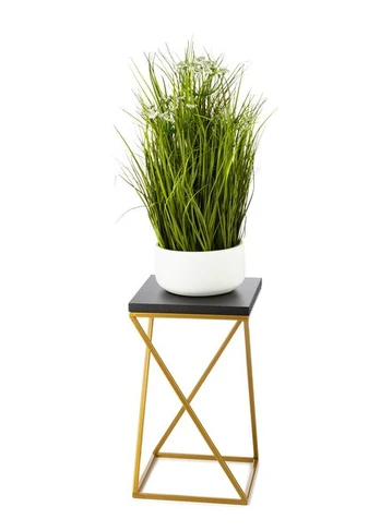 Modernus gėlių stovas Loft, juodas, 40 cm