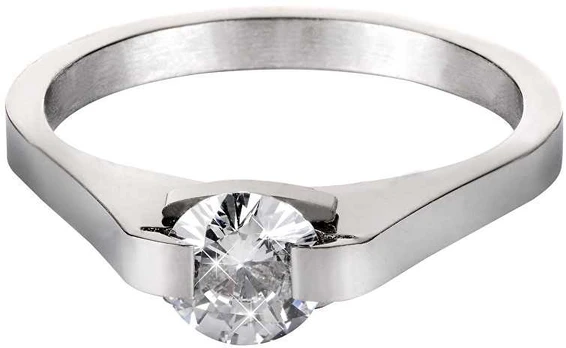 Troli Steel ring with crystal KRS-088