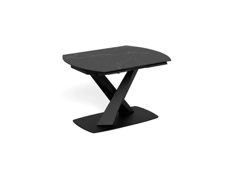 Valgomojo stalas Morella, 120/180x90x77 cm, juodas