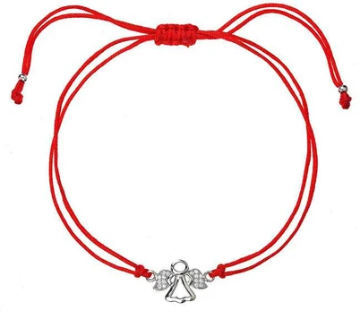 Evolution Group Raudona kabbalah bracelet with little angel 13020.3
