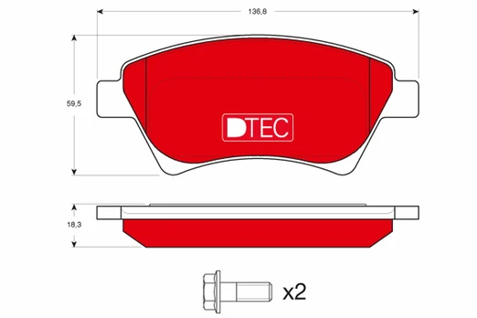 TRW GDB1552DTE Brake pad set