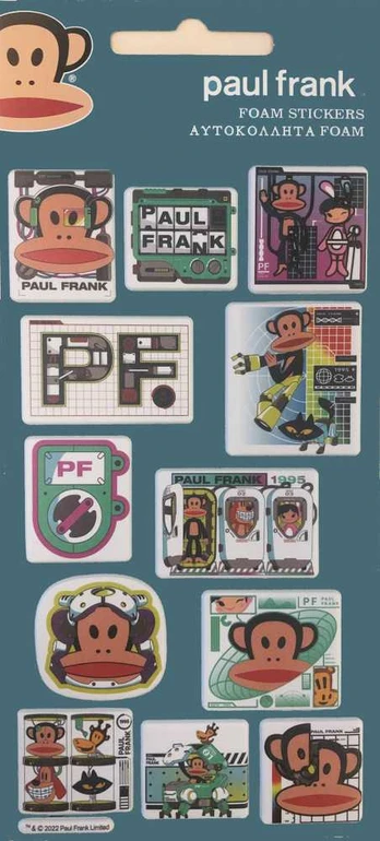 Paul Frank Monkey minkštų putplasčio lipdukų rinkinys