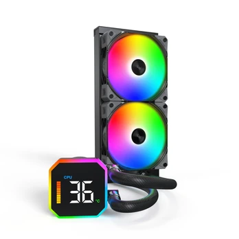 Montech HyperFlow Digital 240 juodas vandens aušinimo AIO rinkinys