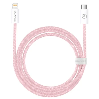 Oem Blavec Cable Candy braided - Type C to Lightning - PD 20W 2,4A 2 metres (CCA-CL24P20) pink
