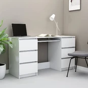 Rašomasis stalas, baltos spalvos, 140x50x77cm, mdp kaina