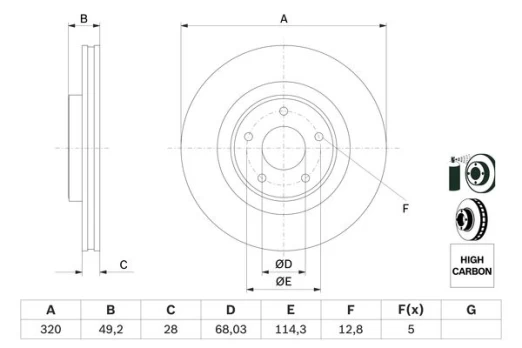 BOSCH 0 986 479 F33 Brake Disc