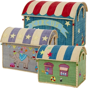 Rice - Large Set of 3 Toy Baskets - Circus Theme