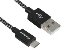 Laidas Sharkoon, Micro USB/USB, 1 m, juoda/pilka kaina