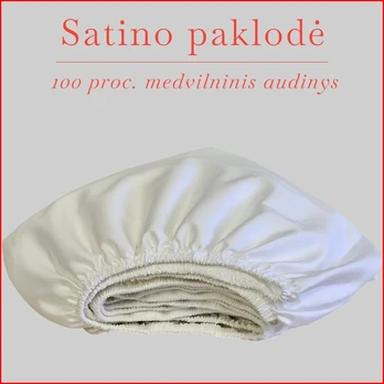 Satino paklodė su guma - 160x200+20cm.