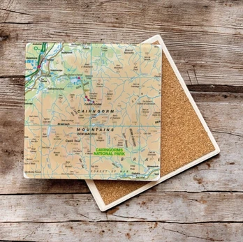 OS Map Ceramic Single Coaster - Cairngorms National Park