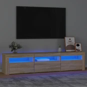 Televizoriaus spintelė su LED apšvietimu, ąžuolo, 180x35x40cm kaina