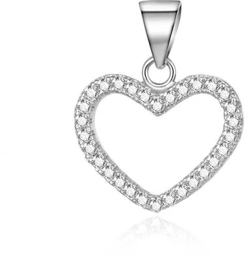 Agato Delicate sidabrinis pendant with zircons Heart AGH743