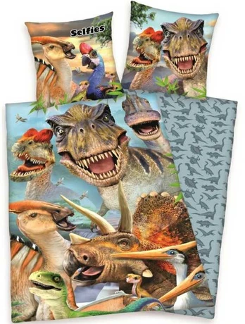 MCU Dinosaurs Selfies 2-1 Sengetøj - 100 Procent Bomuld