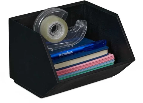 Rašymo priemonių organizatorius 12,5x17,5x15,5 cm., juodos spalvos