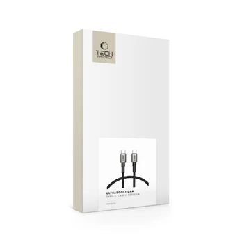Pilkas USB-C - USB-C PD100W / 5A 50cm laidas "Tech-Protect Ultraboost DNA"