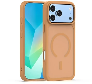 Dėklas Telforceone Mag Matt case for iPhone 17 Pro 6,3' / iPhone 18 Pro 6,3' ruda big hole