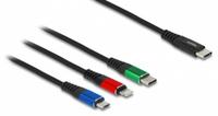 Delock USB Ladekabel 3 viename USB Type-C zu Lightning / Micro USB / USB Type-C