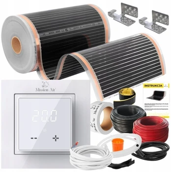 Devi Rinkinys IR Sidabrinis 160W 30m²,szer.50cm +Aries LCD (5905910410664)