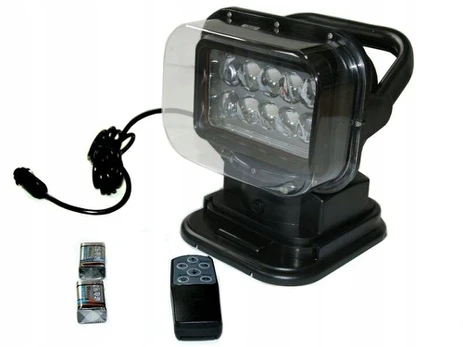 Led prožektorius su nuotoliniu valdymu, juodas, su pulteliu, 50w, besisukantis