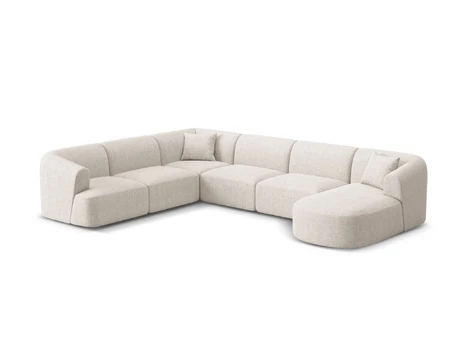 Modular Panoramic Left Corner Sofa, "Campi", 7 Seats, 330x255x70 Made in Europe