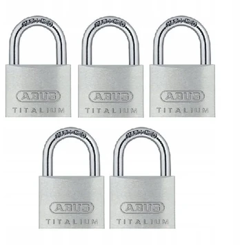 5 Abus Titalium 64ti/20 spynų rinkinys su vienu raktu