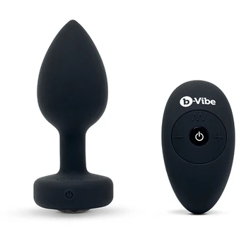 B-Vibe - Vibrating Jewel Plug M/L Black Diamond Analinis kaištis