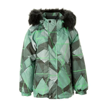 Huppa Berniukų žieminė striukė ANTE, dark green pattern
