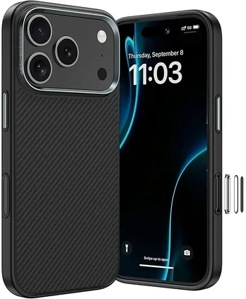 Benks Dėklas Magnetic Armor Pro Kevlar Metal Frame 600D (C.K.FL.AP.BK.BA73) iPhone 18 Pro Max/17 Pro Max (Camera Control Button)