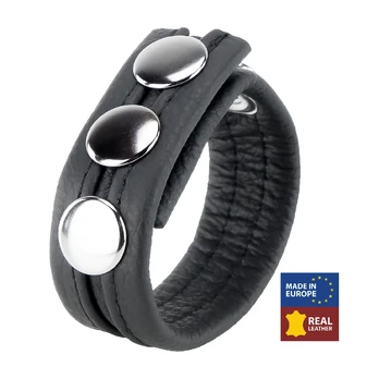 Red Leather Adjustable Leather Support Ring Black 22mm - Custom Fit System
