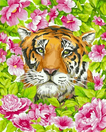Tapybos Pagal Skaičius Rinkinys - Romantic Tiger 40x50 cm H099