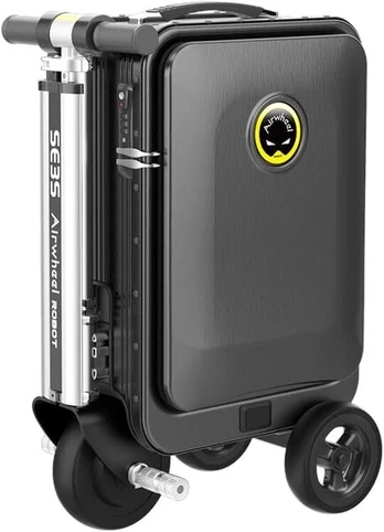 Vidutinis lagaminas su motoru Electric scooter, pilkas