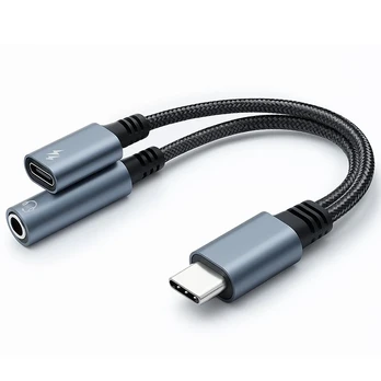 Adapter 2w1 USB C USB C Jack 3.5mm PD 15W
