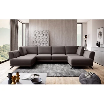 Kampinė sofa Larco Savoi 7, pilka, 191 x 362 cm x 90 cm