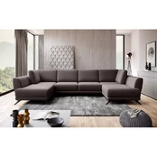 Kampinė sofa Larco Savoi 7, pilka, 191 x 362 cm x 90 cm kaina