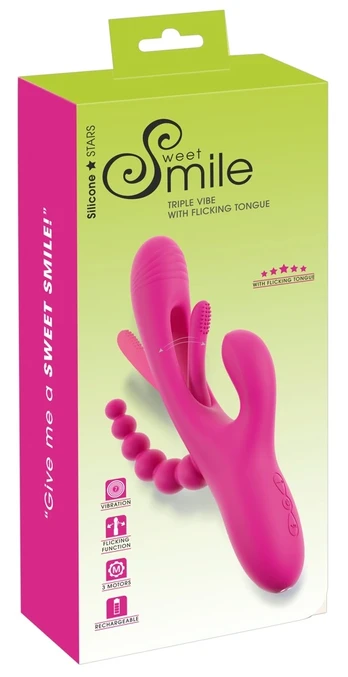 Sweet Smile Triple Vibe klitorio vibratorius, 24,4 cm