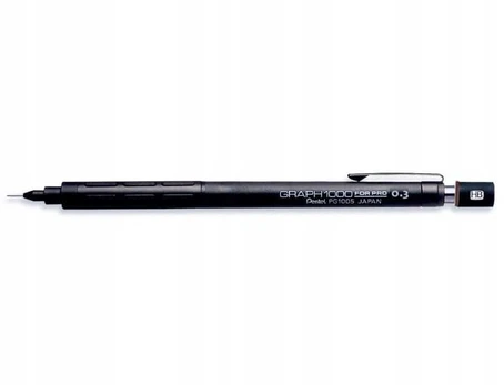 Mechaninis pieštukas Pentel Graph 1000, 0,3 mm, juodas