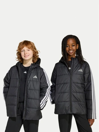 adidas Žieminė striukė Essentials 3-Stripes JL7402 Juoda Regular Fit