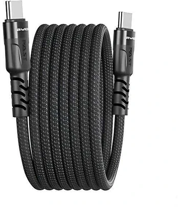 AWEI kabelis CL-166T USB-C na USB-C magnetyczny juoda/juodas
