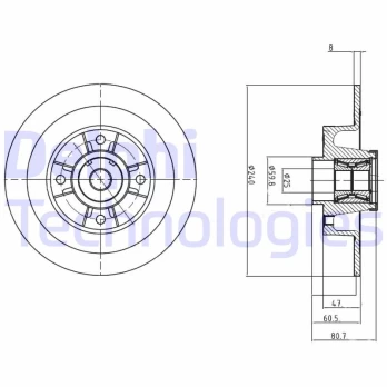 Stabdžių diskas DELPHI BG9028RS