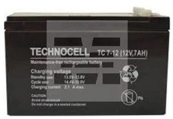 Technocell Nereikalaujantis priežiūros akumuliatorius AGM 7Ah 12V Technocell (7TC)