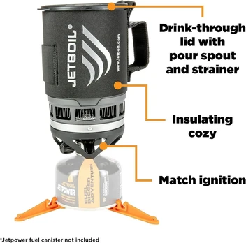 Jetboil Zip dujinė viryklė, carbon, vienas dydis, Es