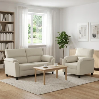 Sofa Sofos komplektas 2 vnt. Kreminė Aksomas